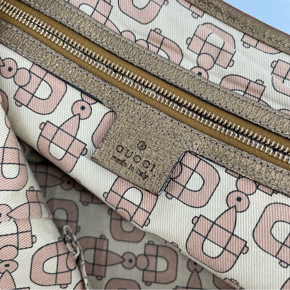 GUCCI JOLICOEUR Authentic Sherry Tote Bag with GUCCI Ball Charm keychain - Picture 11 of 16